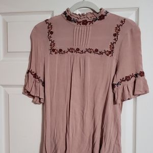 BLU PEPPER Mauve Boho Blouse size L